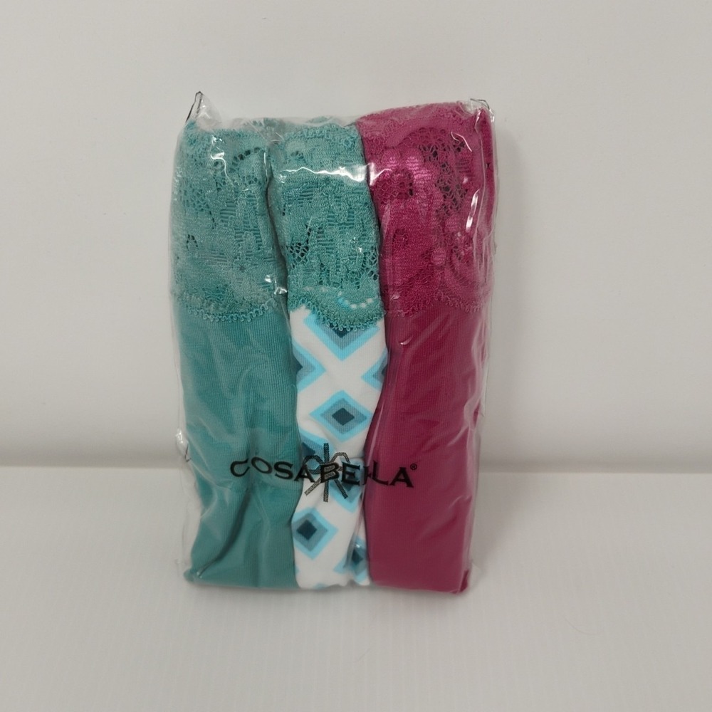 Cosabella Emergency Lingerie 3-Pack‎ PLUS SIZE 1X-3X New in Sealed Package w Bag - Picture 2 of 5
